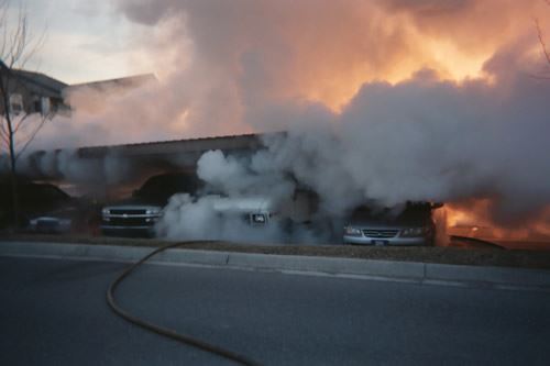 A garage fire